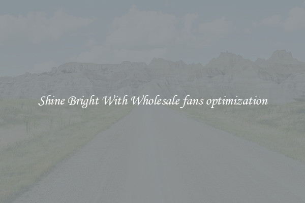 Shine Bright With Wholesale fans optimization