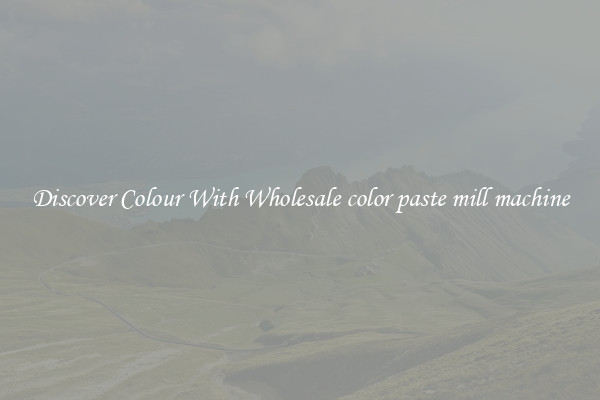 Discover Colour With Wholesale color paste mill machine