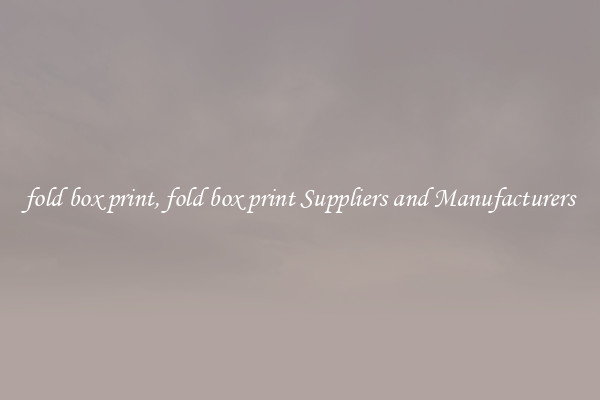 fold box print, fold box print Suppliers and Manufacturers