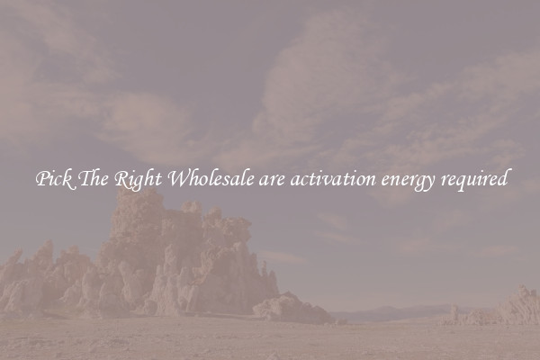 Pick The Right Wholesale are activation energy required