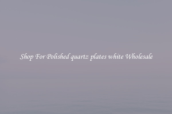 Shop For Polished quartz plates white Wholesale