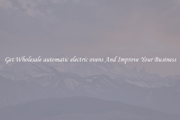 Get Wholesale automatic electric ovens And Improve Your Business