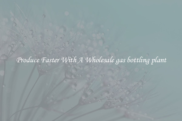 Produce Faster With A Wholesale gas bottling plant